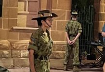 Army cadets at ANZAC Day services