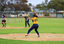 Softballers take on rain